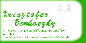 krisztofer benkoczky business card